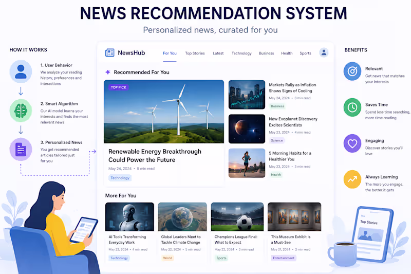 Cover image for Engineered a personalized news recommendation