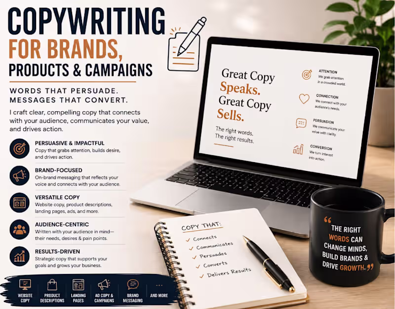 Cover image for copywriting for brands ,product and campaign