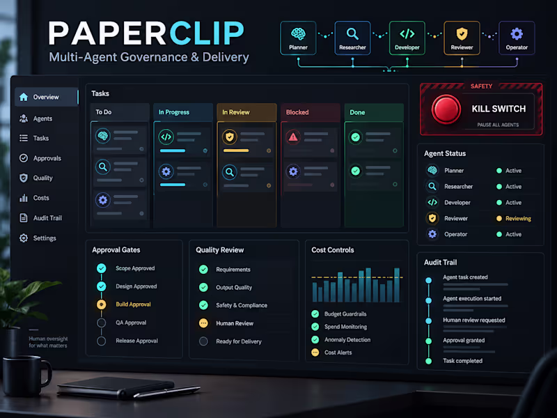 Cover image for Paperclip — Multi-Agent Governance & Delivery