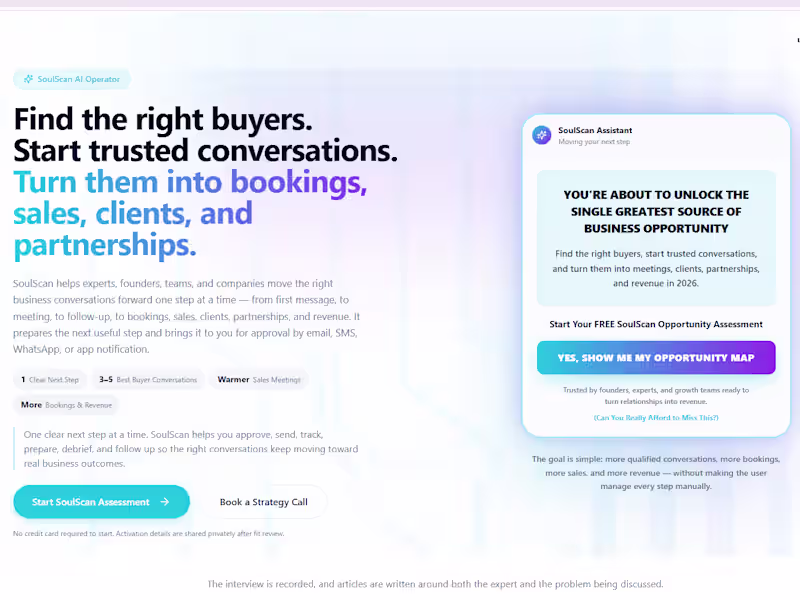 Cover image for SoulScan: AI-Powered Opportunity Intelligence Platform