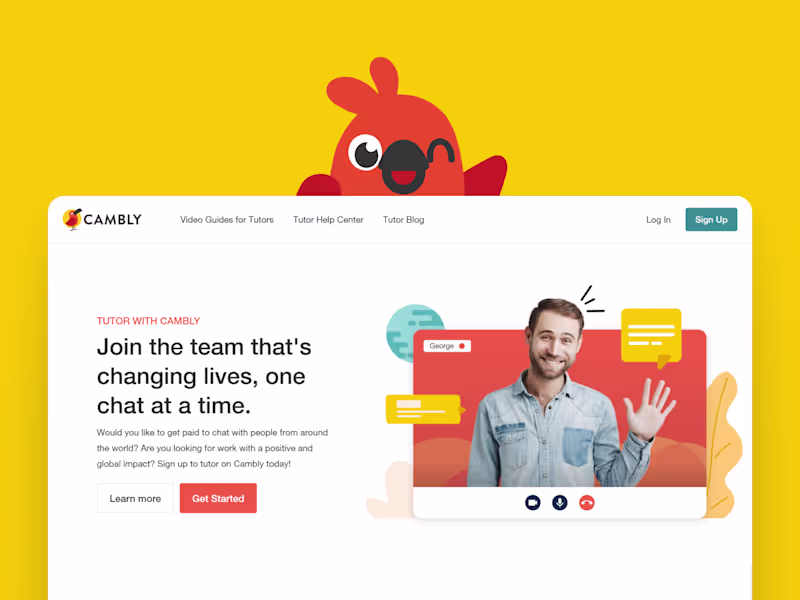 Cover image for Cambly (YC w14) - Edtech Landing Page in Webflow