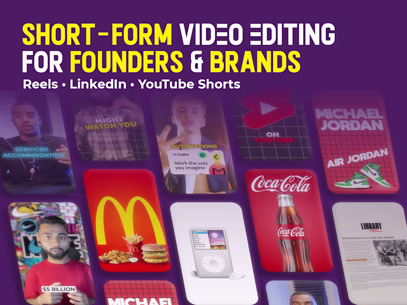 Cover image for Short-Form Video Editing for Founders & Brands