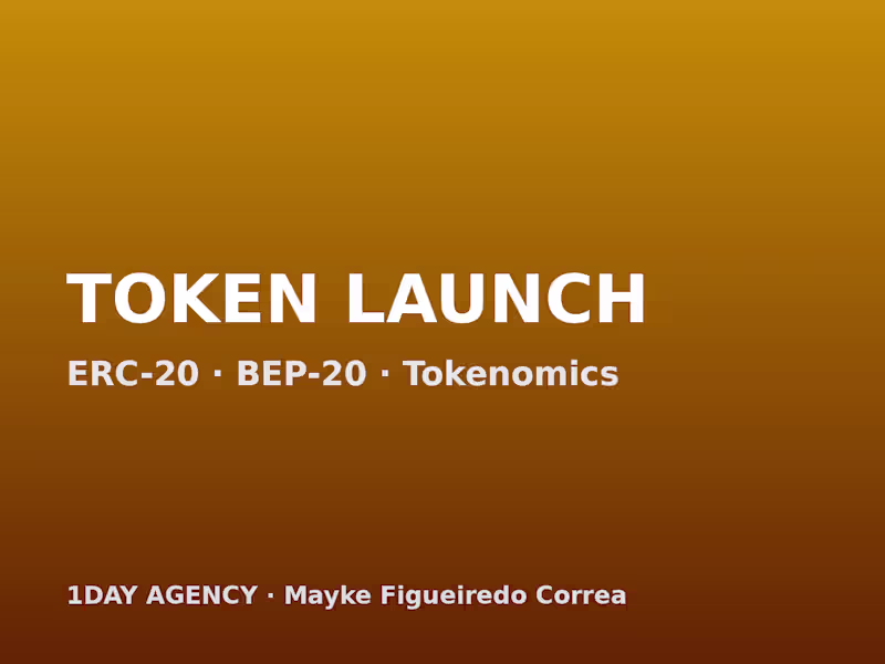 Cover image for Token Launch: ERC-20/BEP-20 + Tokenomics