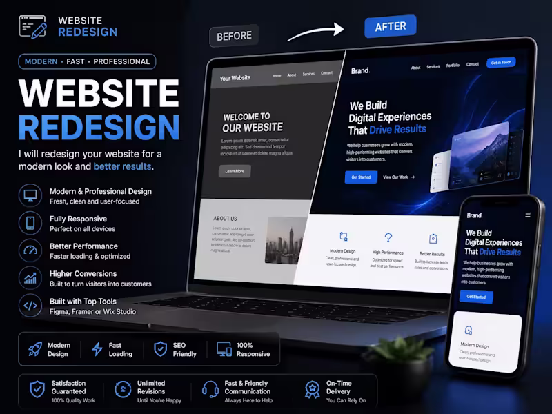 Cover image for I will redesign your website for a modern and professional look