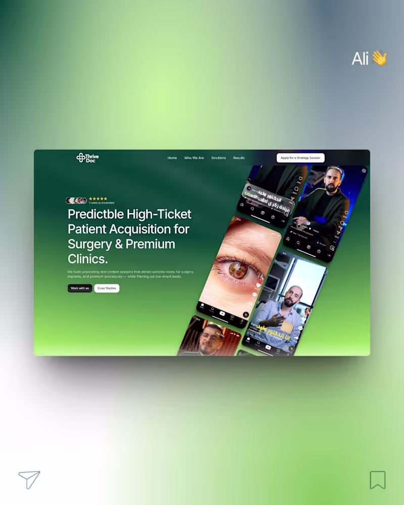 Cover image for ThriveDoc Medical Studio Website Design and Development