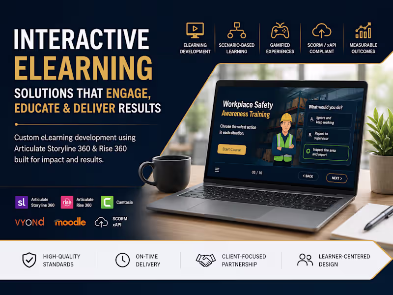 Cover image for Interactive eLearning Development ( Articulate Storyline)