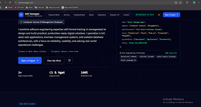 Cover image for A professional portfolio website showcasing