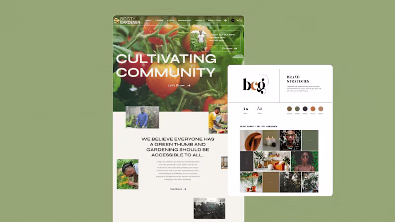 Cover image for Big City Gardener Brand ID & Web Redesign