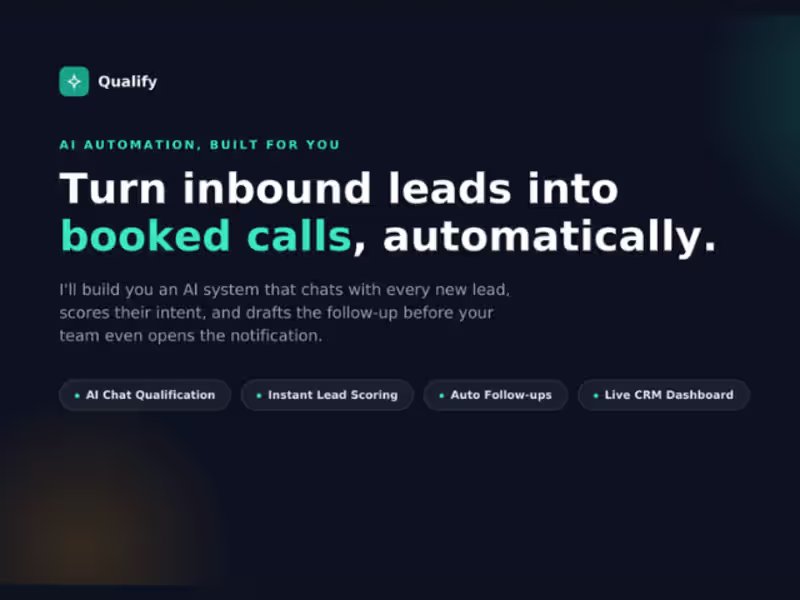 Cover image for AI lead qualification and follow-up automation