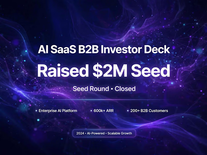 Cover image for AI SaaS B2B Investor Deck