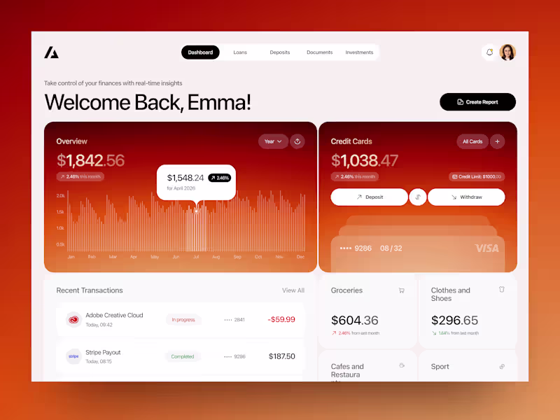 Cover image for Personal Finance & Banking Dashboard Web App UI Design