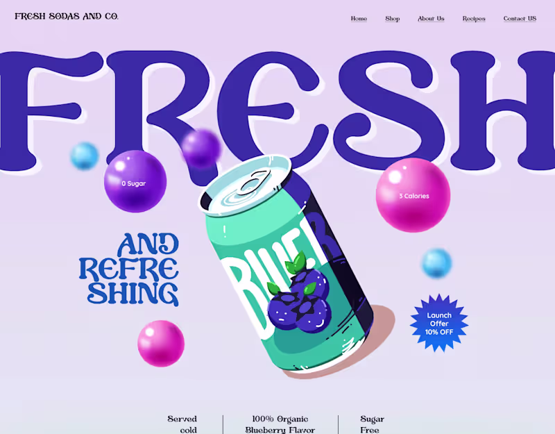 Cover image for Fresh Sodas and Co. - Landing Page
