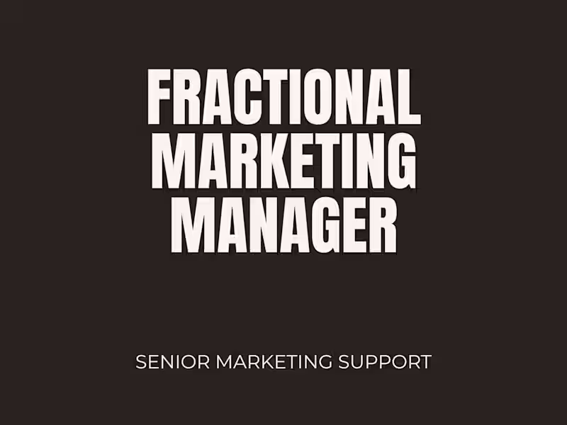 Cover image for Fractional Marketing Manager
