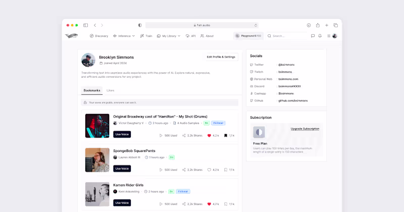 Cover image for Fish Audio: AI Text-to-Speech Platform UI/UX