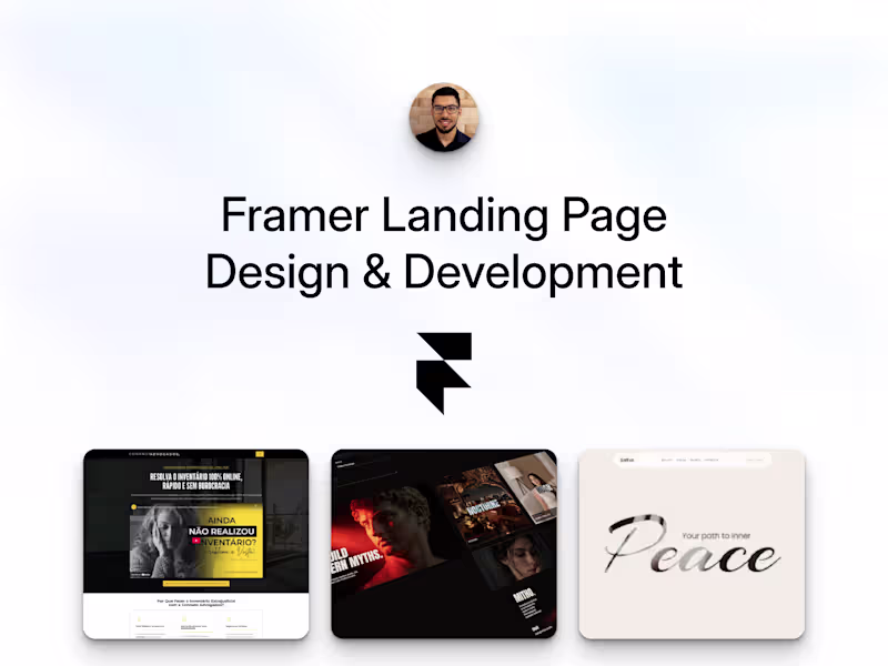 Cover image for Custom Framer Landing Page Design  & Development