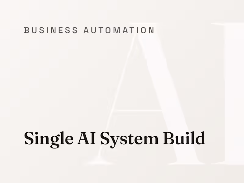 Cover image for Single AI System Build