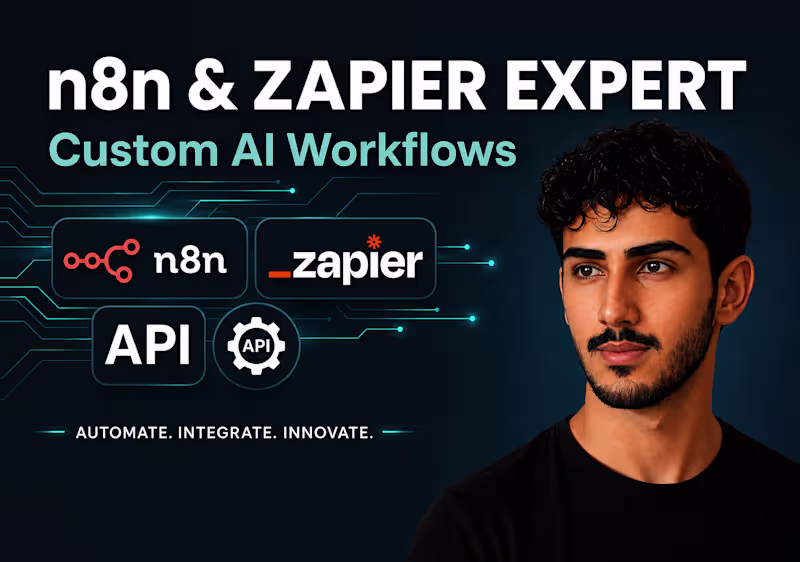 Cover image for n8n AI Automation, Zapier Automation, and AI Agent Workflows