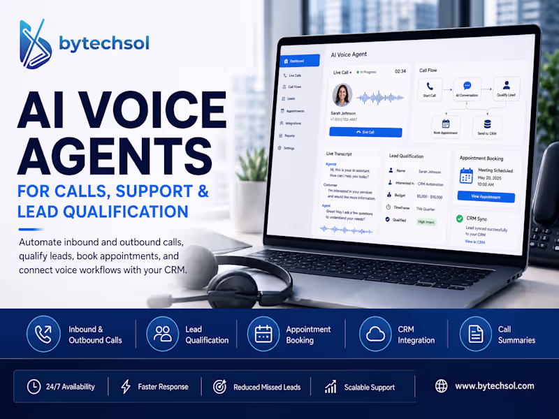 Cover image for AI Voice Agents for Calls, Support & Lead Qualification
