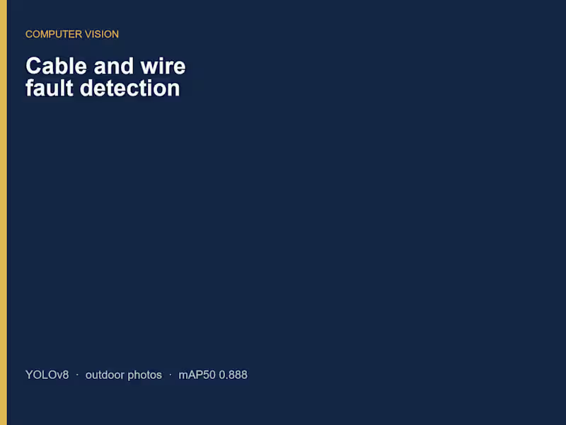 Cover image for Cable and wire fault detection