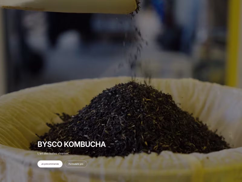 Cover image for Bysco kombucha - website