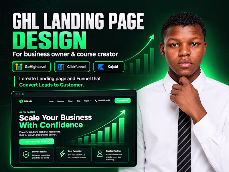 Cover image for Build Landing Page & Funnel Design on GoHighLevel & Kajabi