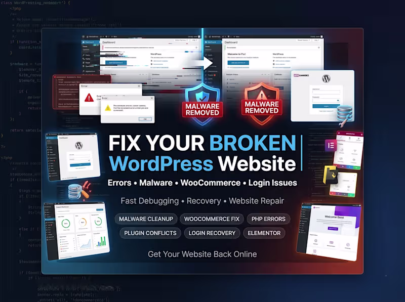 Cover image for Expert WordPress Website Troubleshooting and Bug Fixing