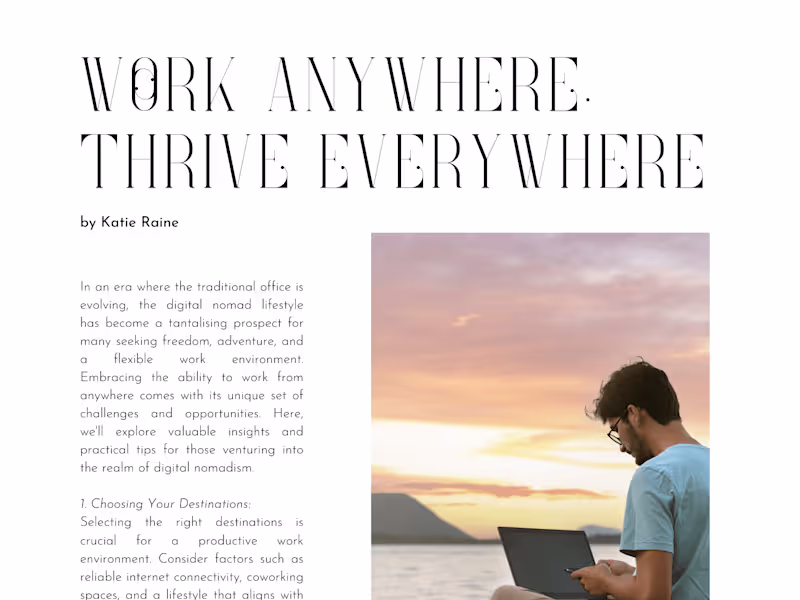 Cover image for Article for Digital Nomads