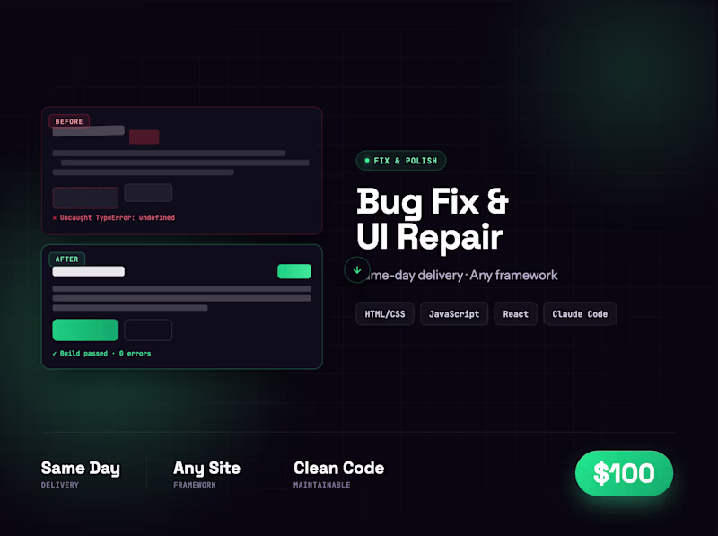 Cover image for Bug Fix & UI Improvement — Same Day