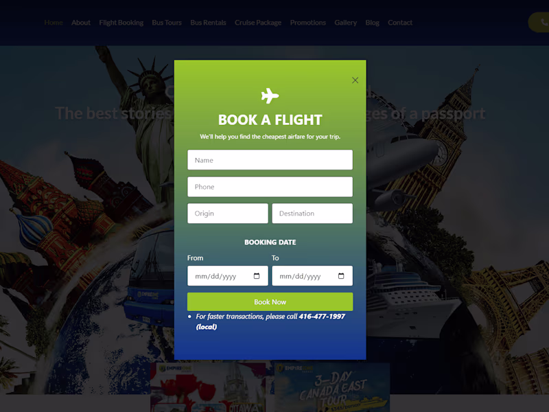 Cover image for EmpireOne Travel – Online and Offline Travel Services