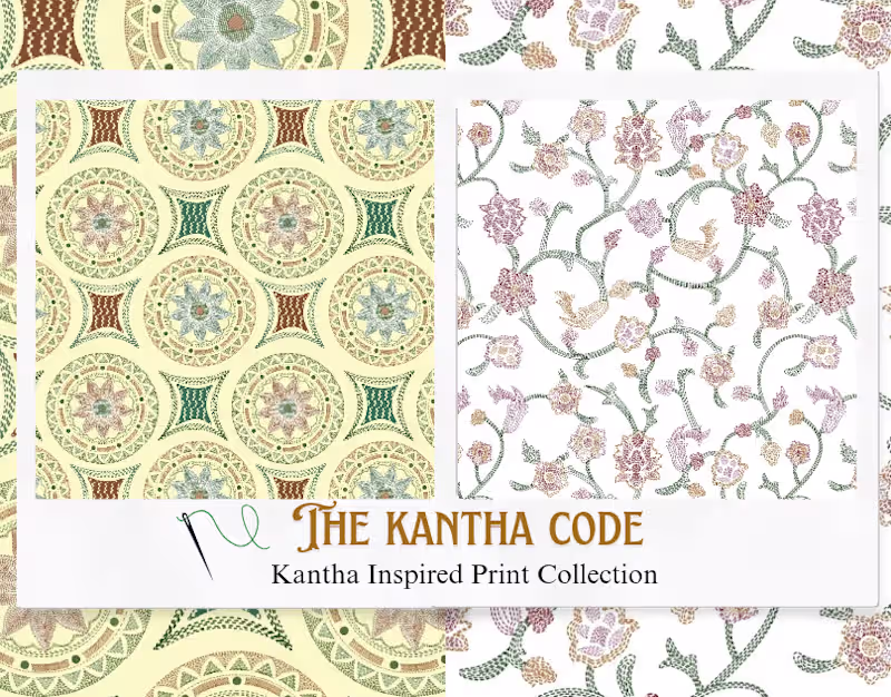 Cover image for Kantha Stitch Inspired Textile Print Collection
