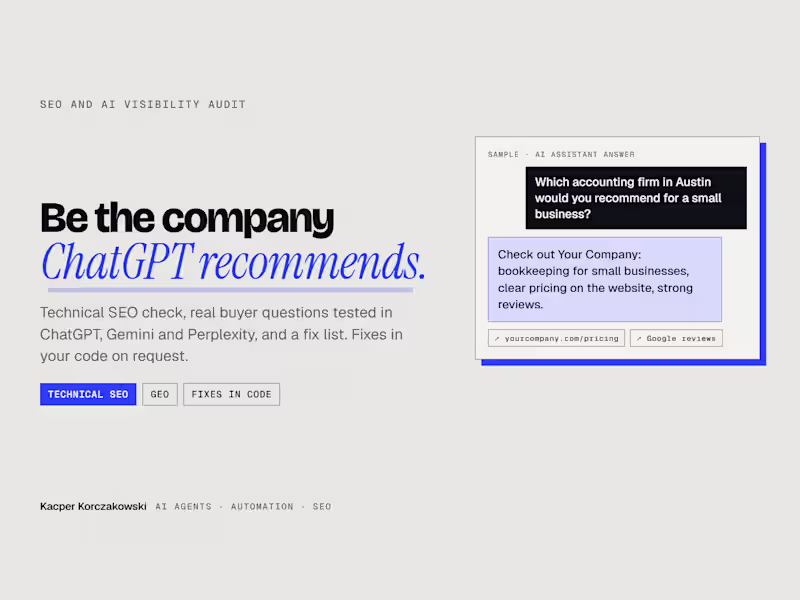 Cover image for Google and ChatGPT visibility audit: technical SEO and GEO