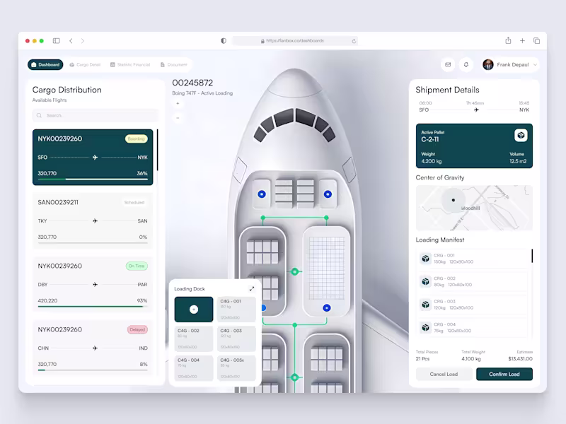Cover image for LANBOX — Cargo Flight Operations SaaS Dashboard Design