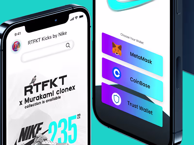 Cover image for Hi-Fidelity Figma Prototype : RTFKT : NFT Mobile Wallet 