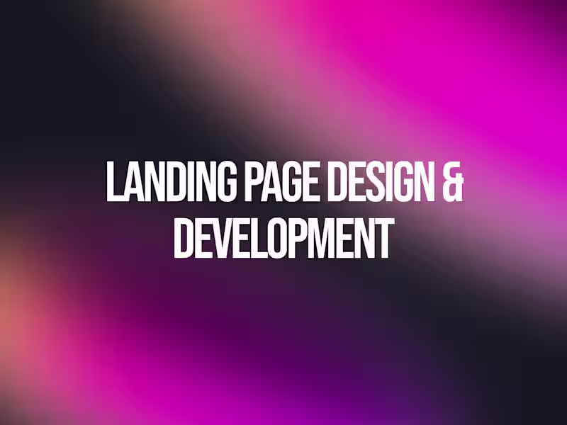 Cover image for Landing Page Design & Development