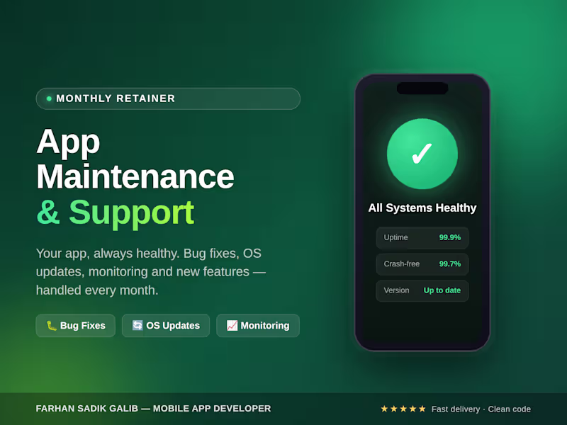 Cover image for Mobile App Maintenance & Support | Ongoing Care