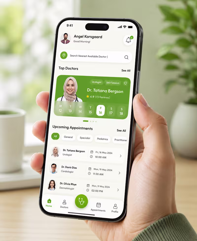 Cover image for DocCare Healthcare Mobile App UI/UX
