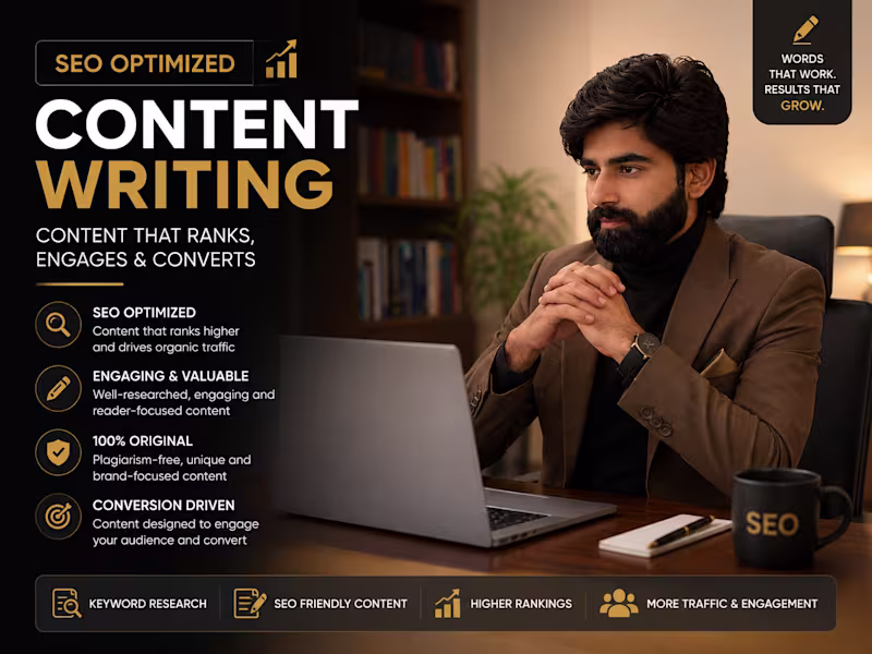 Cover image for SEO Optimized Content Writing Service | Website Content 