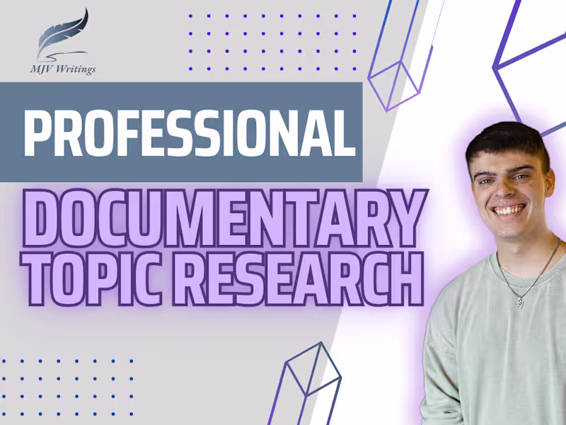 Cover image for I will provide research for your documentary.