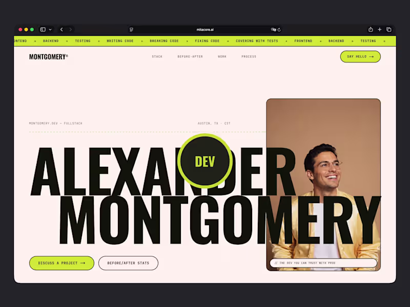 Cover image for MONTGOMERY: Full-Stack Developer Portfolio
