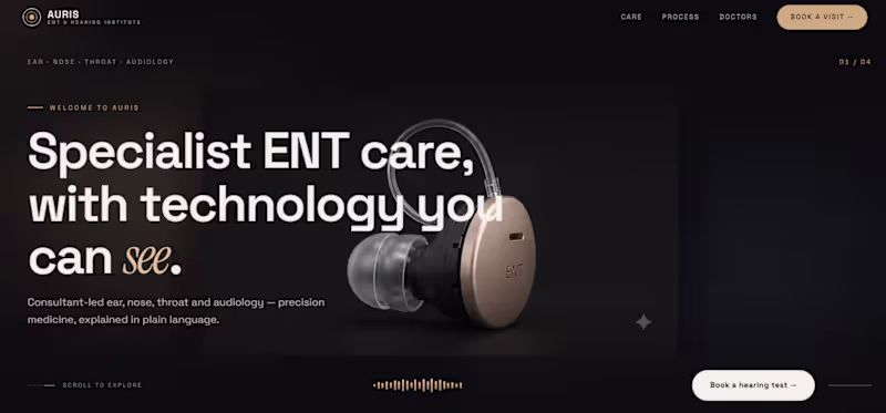 Cover image for a demo website i did for an ent hospital