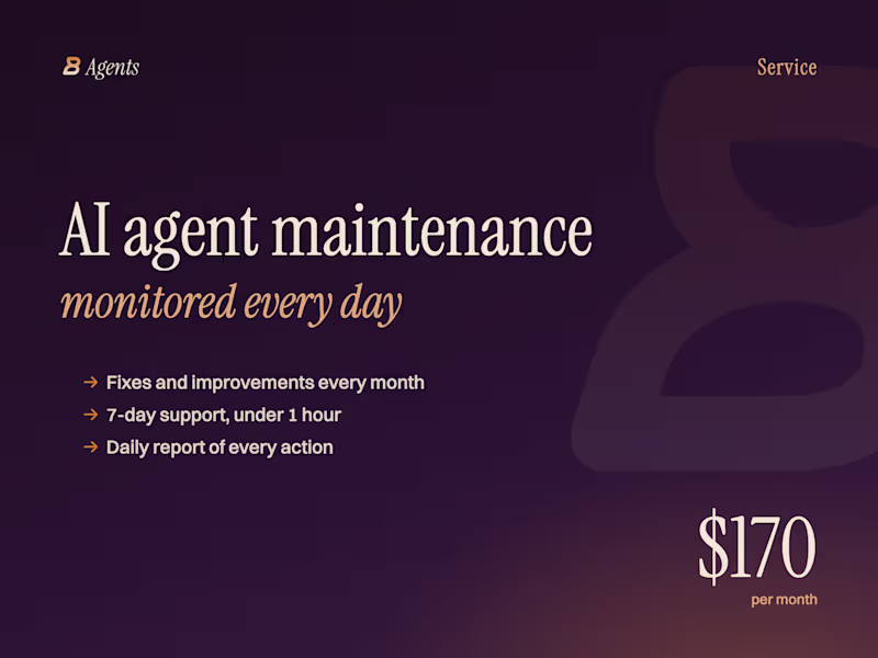 Cover image for AI agent maintenance & support