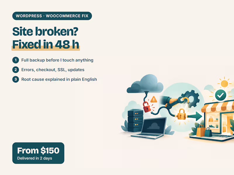Cover image for WordPress or WooCommerce Fix: Errors, Checkout, SSL