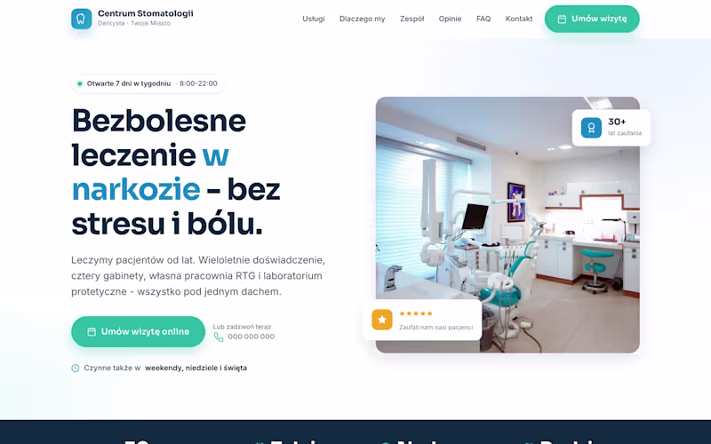 Cover image for Centrum Stomatologii - Dental Center Website