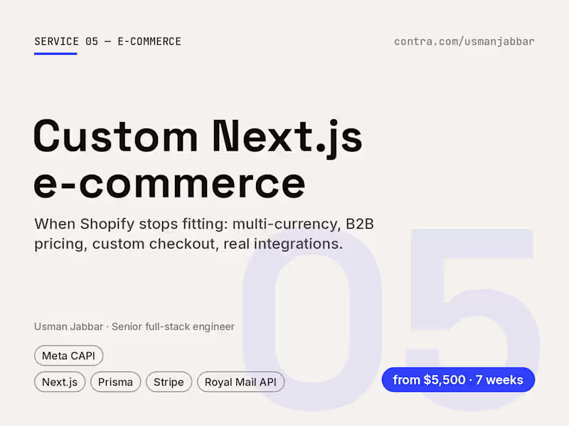 Cover image for Custom Next.js e-commerce when Shopify stops fitting