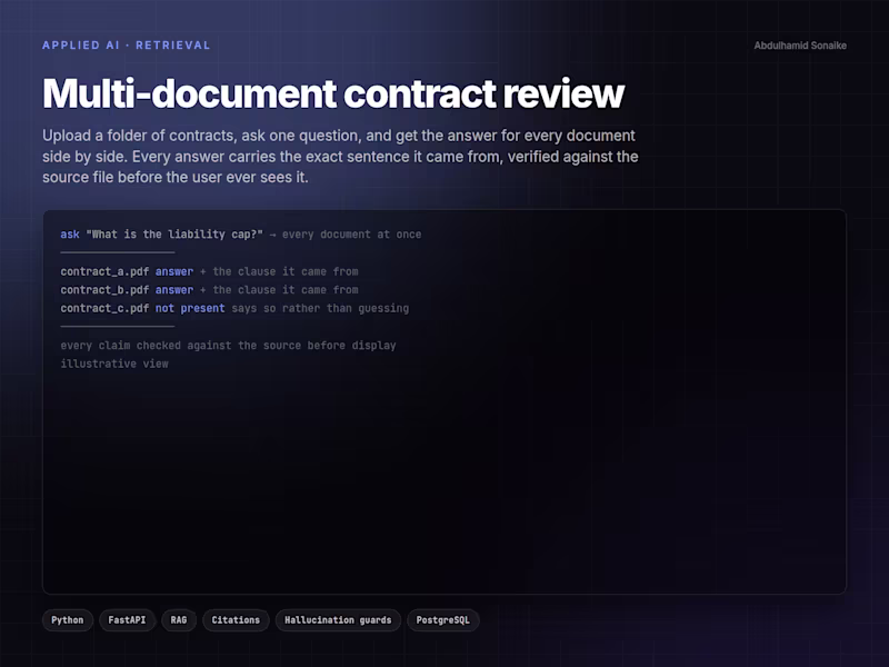Cover image for Multi-document contract review with grounded answers