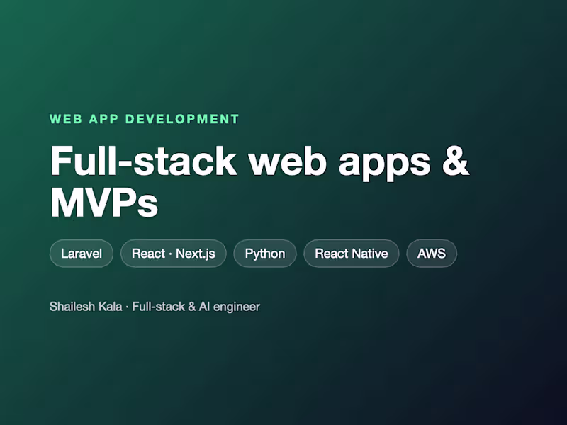 Cover image for Full-Stack Web App & MVP Development
