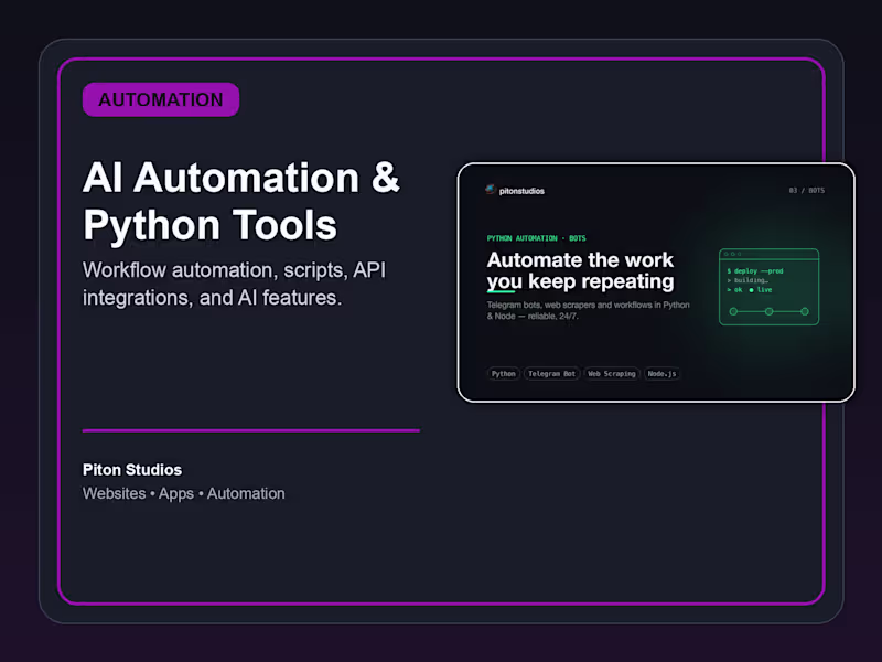 Cover image for AI Automation & Python Workflow Tools