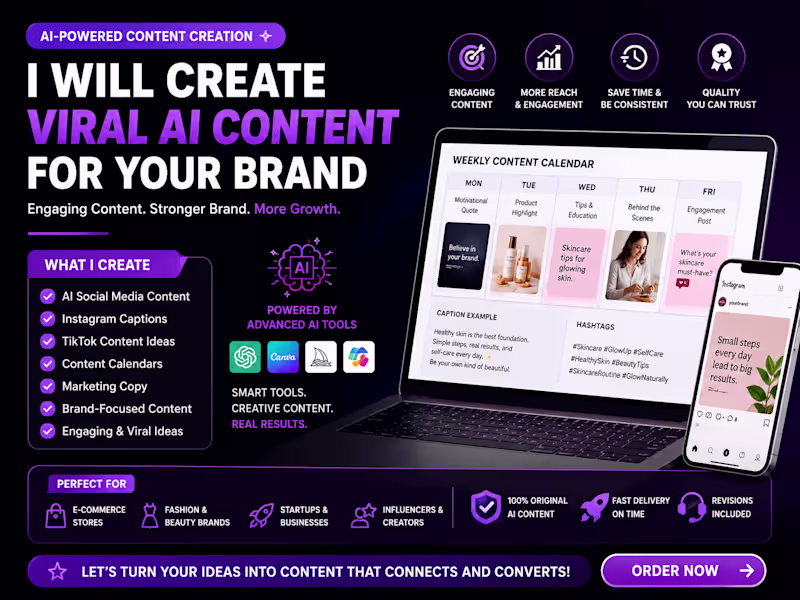 Cover image for I Will Create AI-Powered Social Media Content for Your Brand