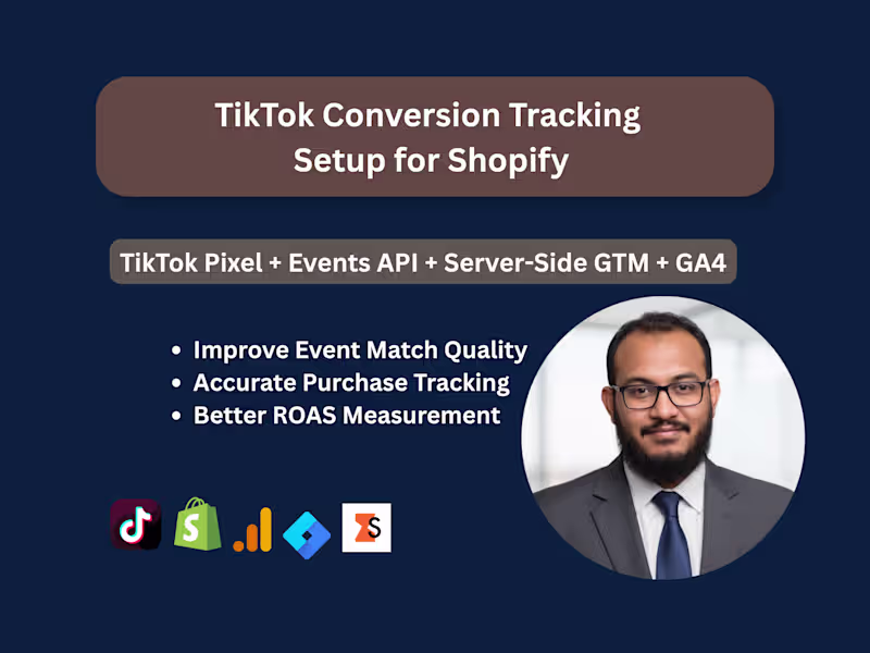 Cover image for I will set up TikTok Pixel, Events API & Server-Side GTM + GA4