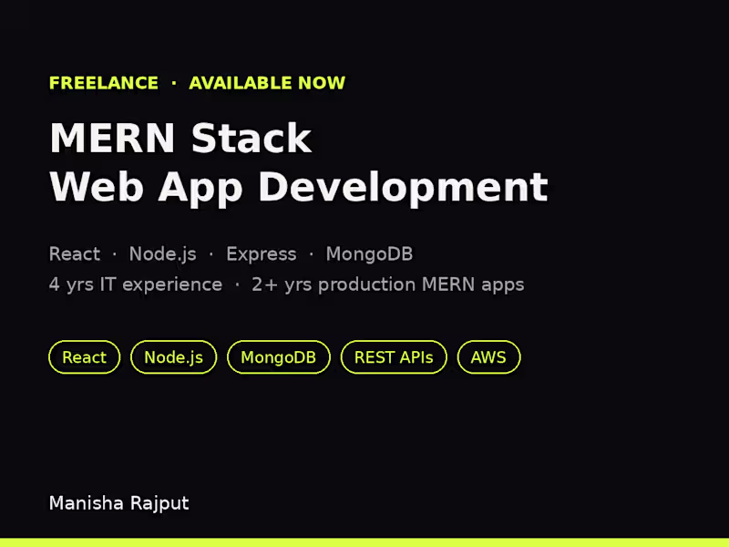 Cover image for MERN Stack Web App Development